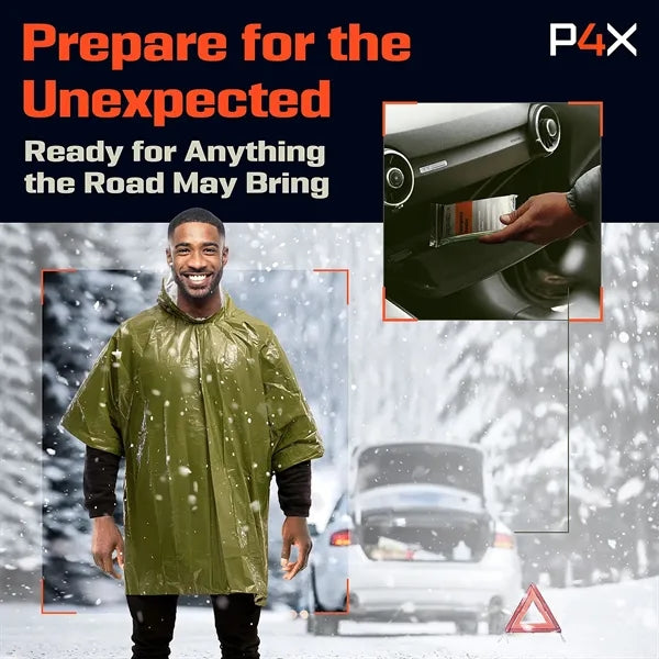 Emergency Poncho And Mylar Blanket Liner