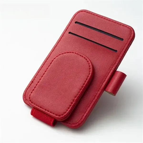 Magnetic PU Leather Car Eyeglass Holder