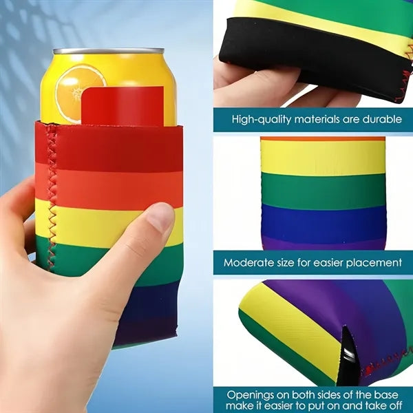12Oz Rainbow Neoprene Can Cooler Sleeve