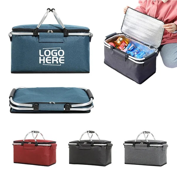 Insulated Picnic Basket Folding Tote Bag