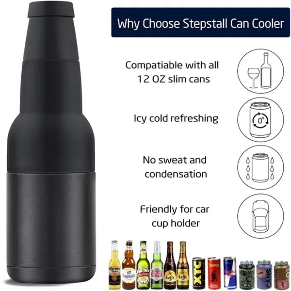 3-In-1 Stainless Steel Vacuum Insulated Can Cooler