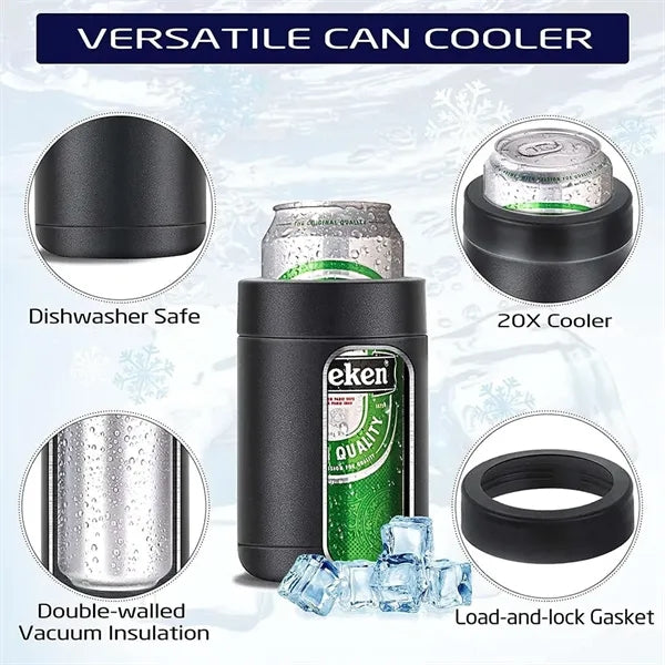 3-In-1 Stainless Steel Vacuum Insulated Can Cooler