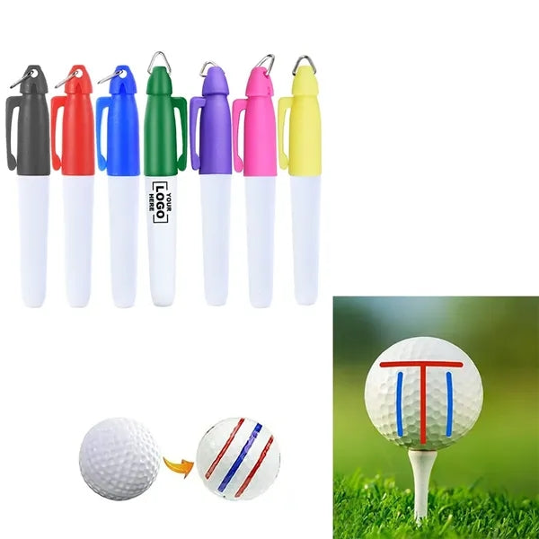 Golf Ball Line Marker Pen With Keychain Clip
