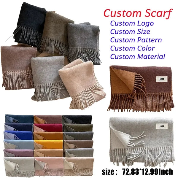 New Fashion Winter Solid Color 72.83inch Wool Blend Scarf