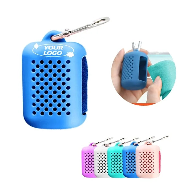 Quick Dry Sports Towel Set with Silicone Case