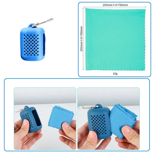 Quick Dry Sports Towel Set with Silicone Case