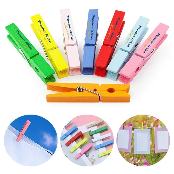 Vibrant Decorative Versatile Durable Wooden Photo Clips
