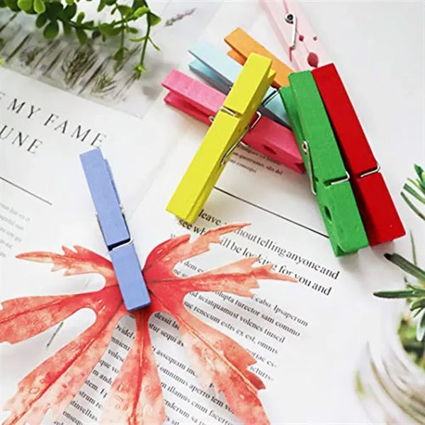 Vibrant Decorative Versatile Durable Wooden Photo Clips