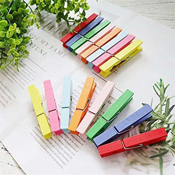 Vibrant Decorative Versatile Durable Wooden Photo Clips