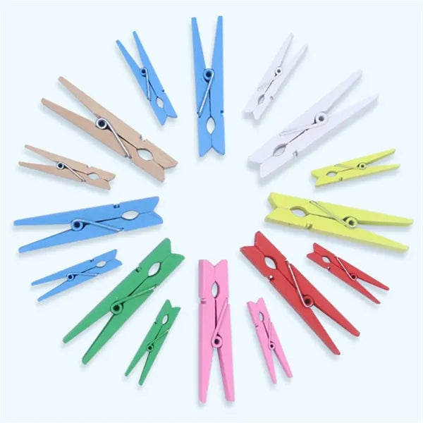 Vibrant Decorative Versatile Durable Wooden Photo Clips