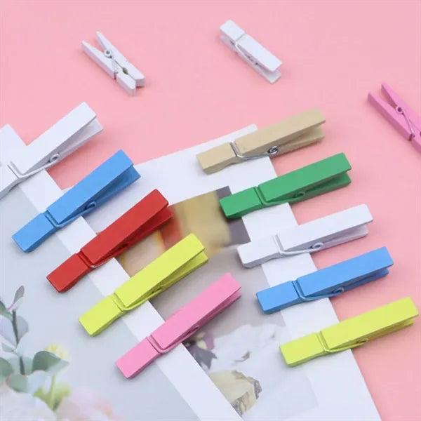 Vibrant Decorative Versatile Durable Wooden Photo Clips