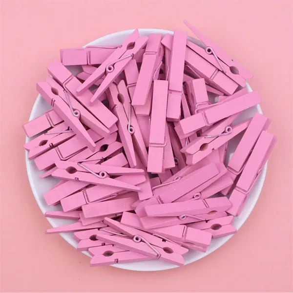 Vibrant Decorative Versatile Durable Wooden Photo Clips