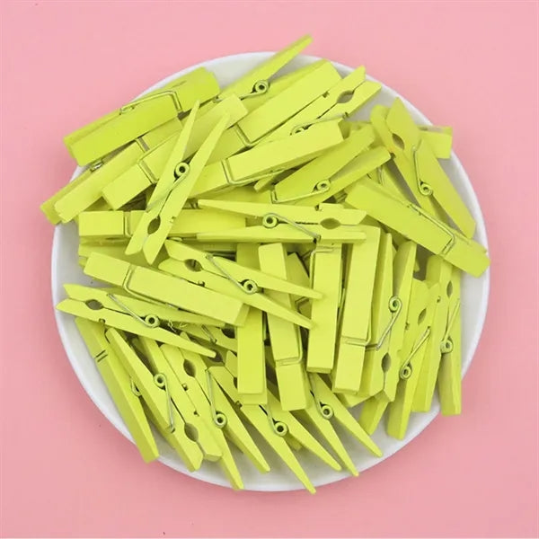 Vibrant Decorative Versatile Durable Wooden Photo Clips