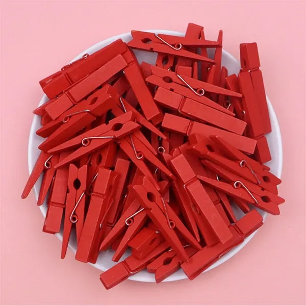Vibrant Decorative Versatile Durable Wooden Photo Clips