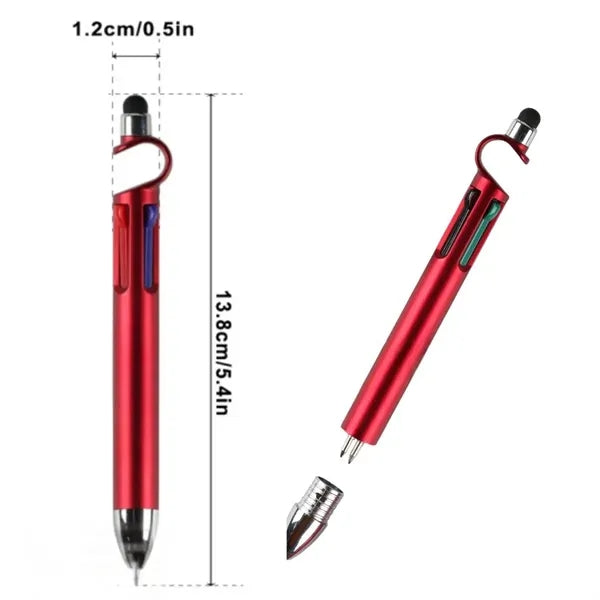 4-In-1 Stylus Ballpoint Pen With Phone Stand & Multi-Ink