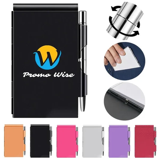 Lightweight Refillable Mini Aluminum Cover Journal with Pen