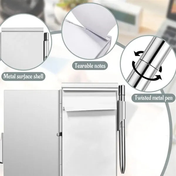Lightweight Refillable Mini Aluminum Cover Journal with Pen