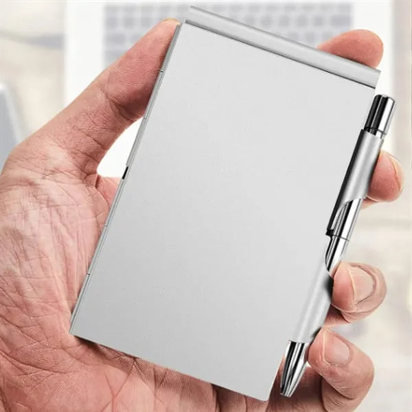 Lightweight Refillable Mini Aluminum Cover Journal with Pen