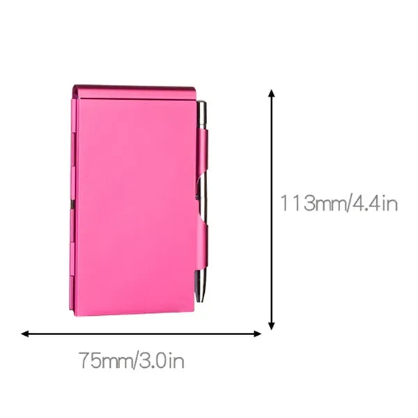Lightweight Refillable Mini Aluminum Cover Journal with Pen