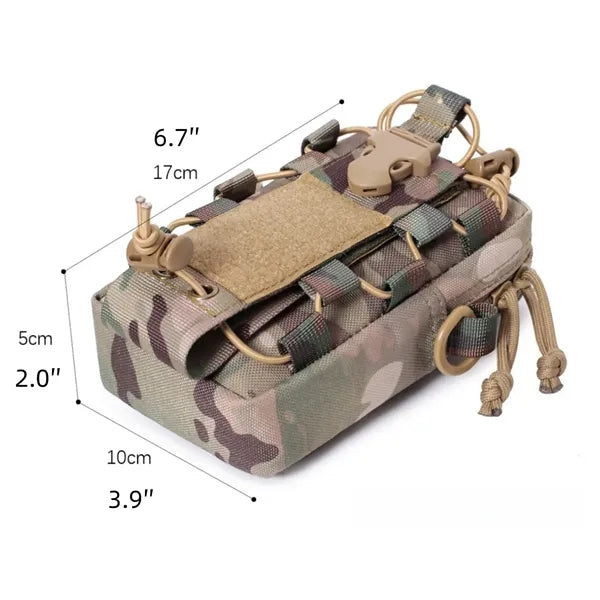 Tactical MOLLE Utility Pouch With Phone & Bottle Holder
