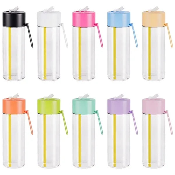 20Oz Large Capacity Tritan Bottle With Straw And Carry Strap