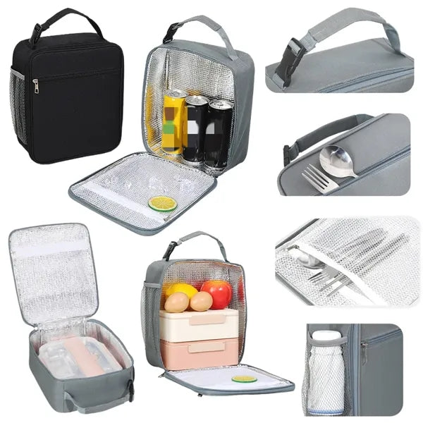 Insulated Lunch Bag With Handle Portable Cooler Tote Box
