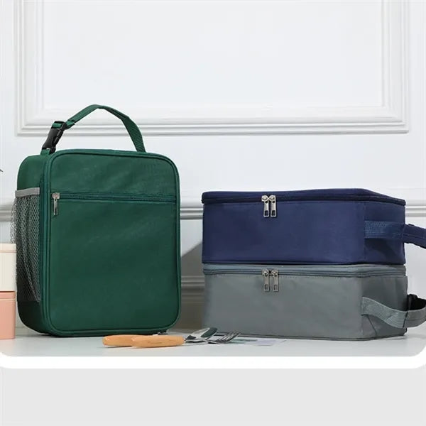 Insulated Lunch Bag With Handle Portable Cooler Tote Box