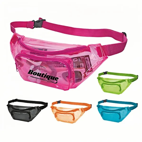 Transparent Fanny Pack Waterproof Double Pocket Waist Bag