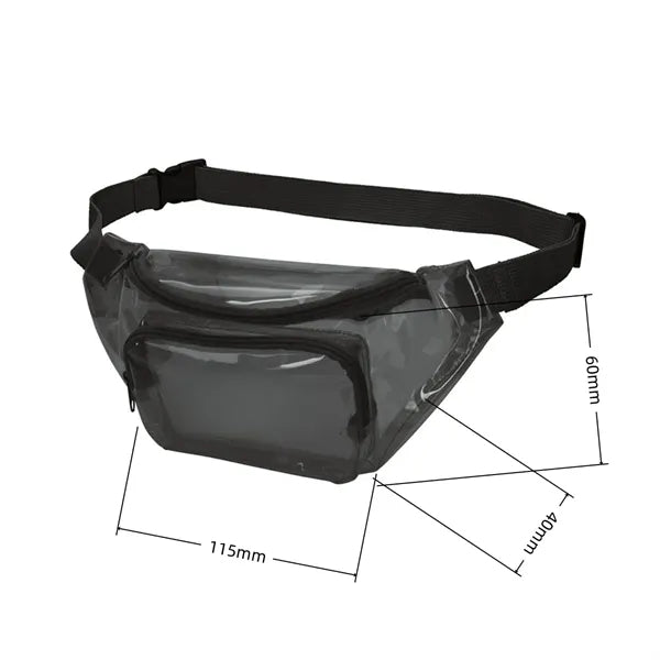 Transparent Fanny Pack Waterproof Double Pocket Waist Bag