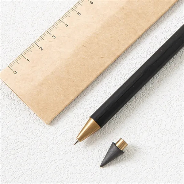 2-in-1 Changeable Tip Erasable Ballpoint Pen with Ruler Case