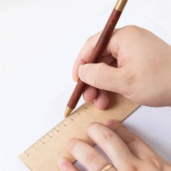 2-in-1 Changeable Tip Erasable Ballpoint Pen with Ruler Case