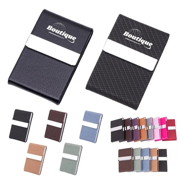 Vertical Leather Business Card Holder Custom Available