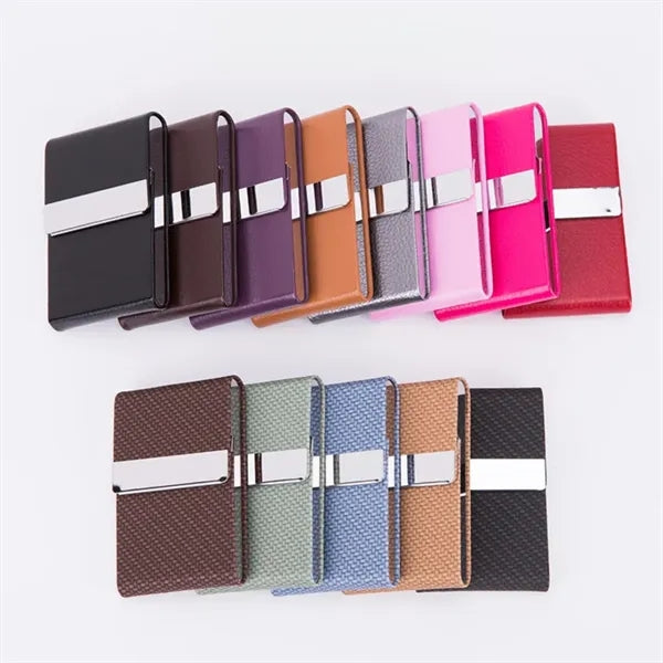 Vertical Leather Business Card Holder Custom Available