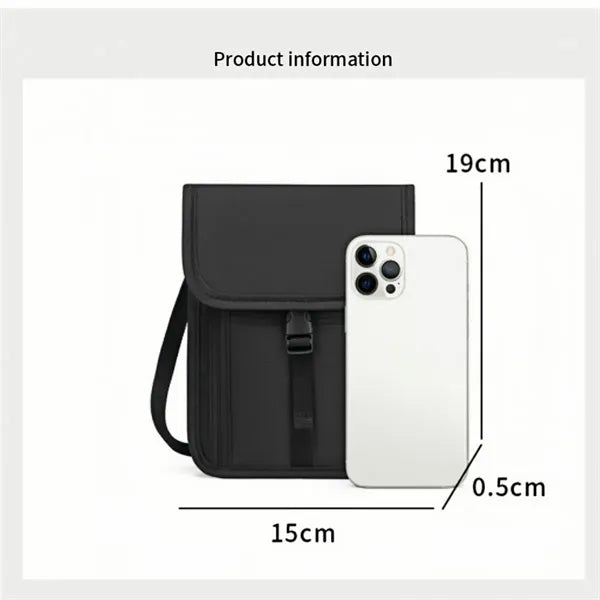 RFID Blocking Travel Neck Wallet With Multi Pockets