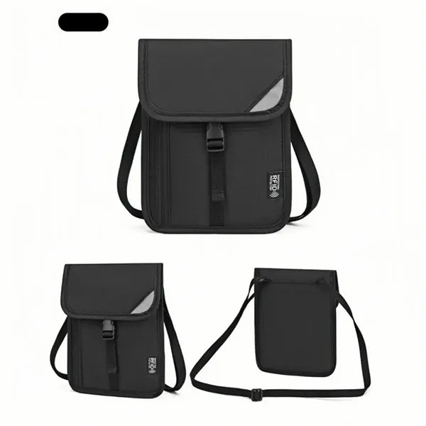 RFID Blocking Travel Neck Wallet With Multi Pockets