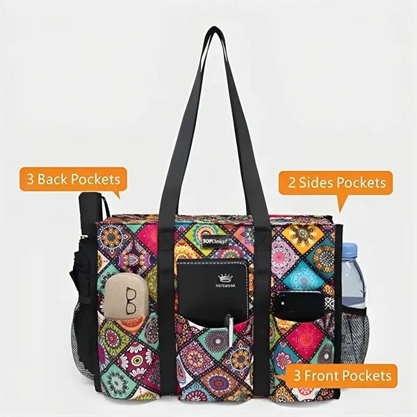 Utility Water Resistant Tote Bag with 13 Pockets