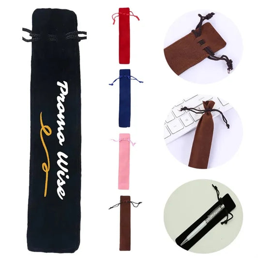 Metal Smooth Writing Ballpoint Pen Set Soft Flannel Sleeve