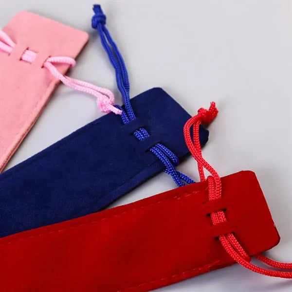 Metal Smooth Writing Ballpoint Pen Set Soft Flannel Sleeve