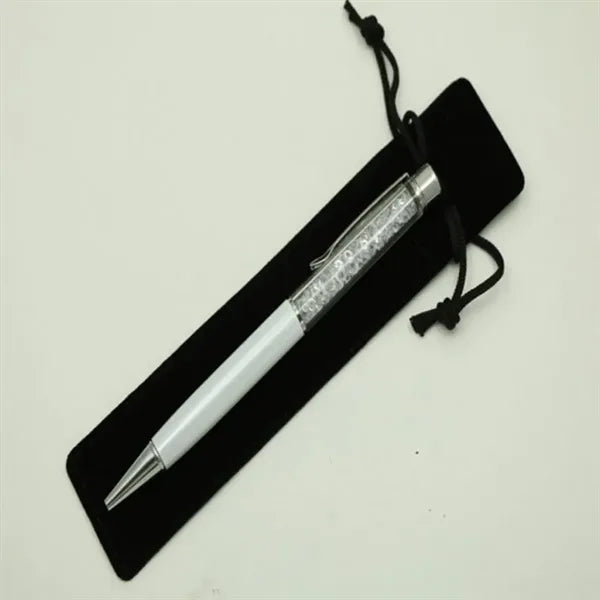 Metal Smooth Writing Ballpoint Pen Set Soft Flannel Sleeve