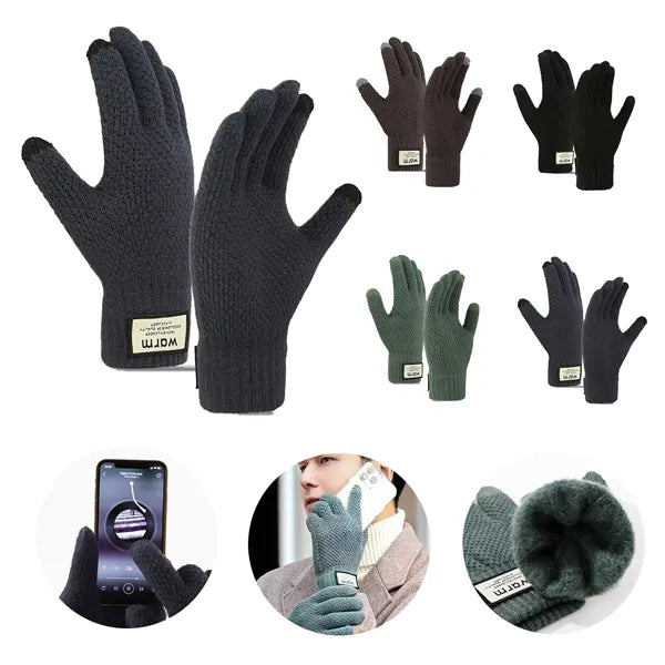 Men's Five-Finger Touchscreen Knitted Gloves