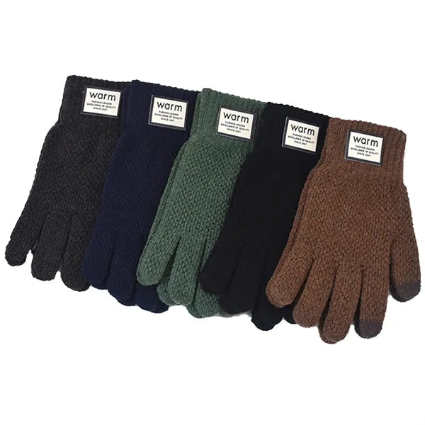 Men's Five-Finger Touchscreen Knitted Gloves