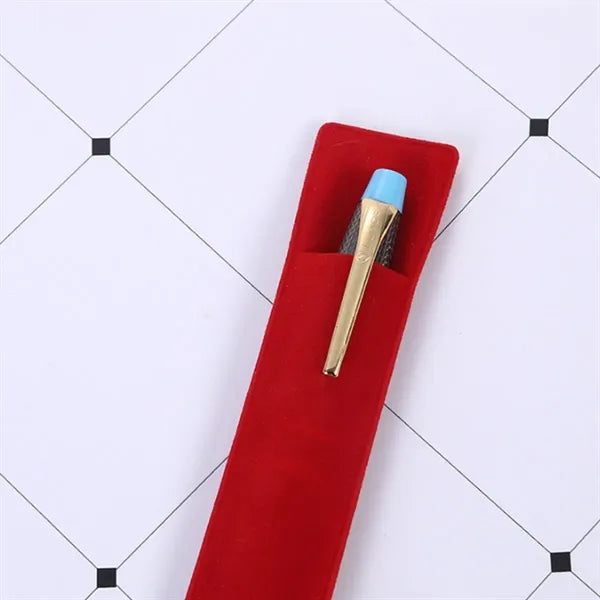 Smooth Writing Ballpoint Pen Set w/ Soft Slim Flannel Sleeve