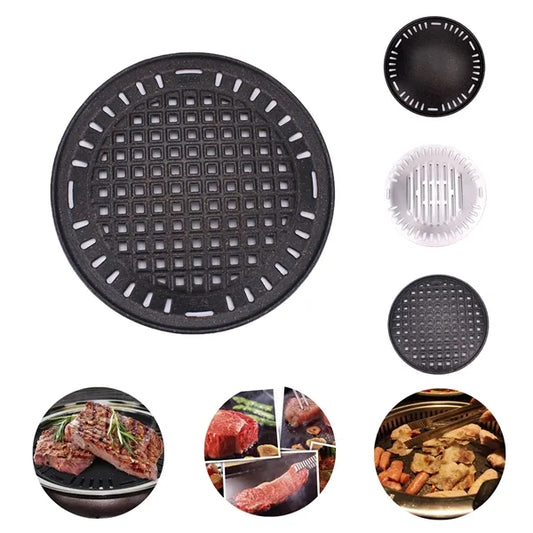 13" Korean-Style Stainless Steel Non-Stick Barbecue Pan