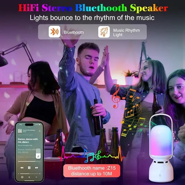 Bluetooth Speaker with Lights Rechargeable