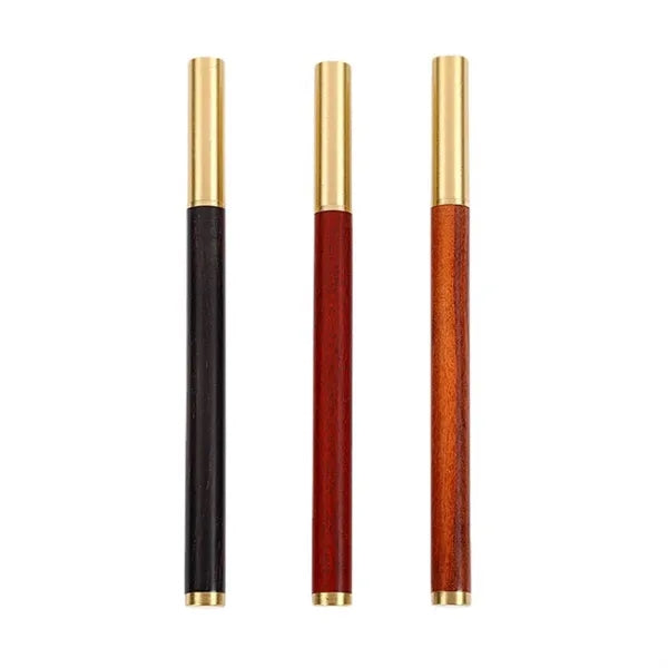 Refillable Ergonomic Fine Nib Wooden Barrel Fountain Pen