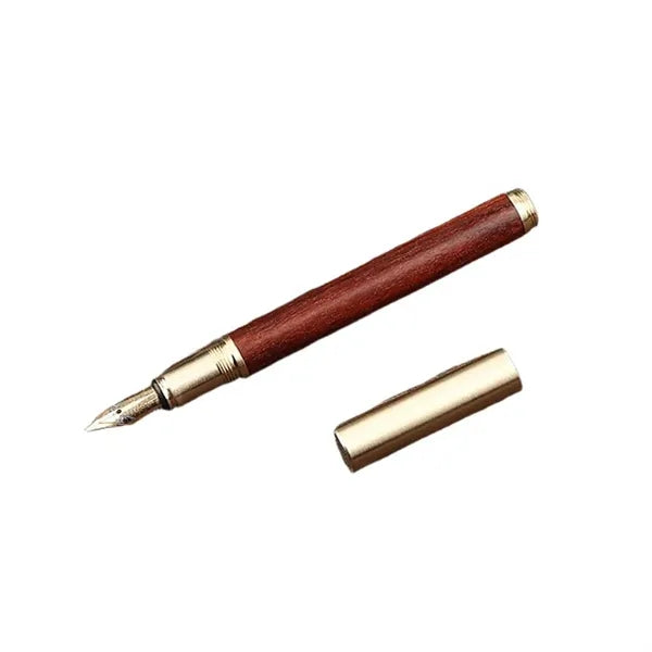 Stainless Steel Nib Pocket-Size Vintage Wood Fountain Pen