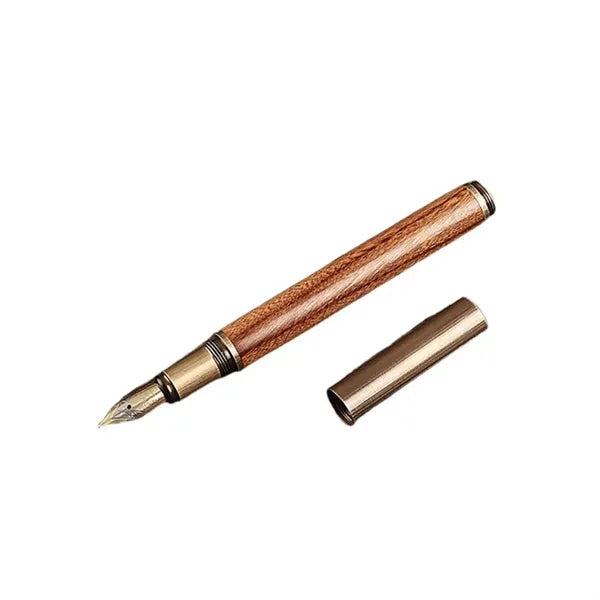 Stainless Steel Nib Pocket-Size Vintage Wood Fountain Pen