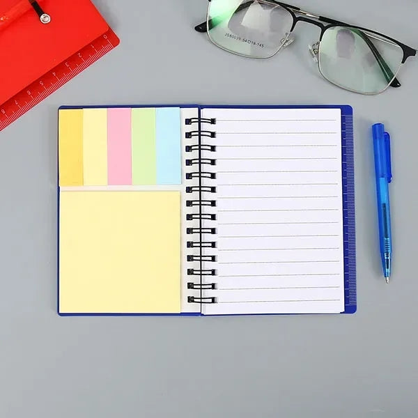 All-In-One Mini Notebook with Sticky Notes Ruler and Pen