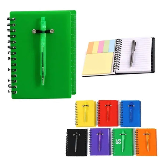 All-In-One Mini Notebook with Sticky Notes Ruler and Pen