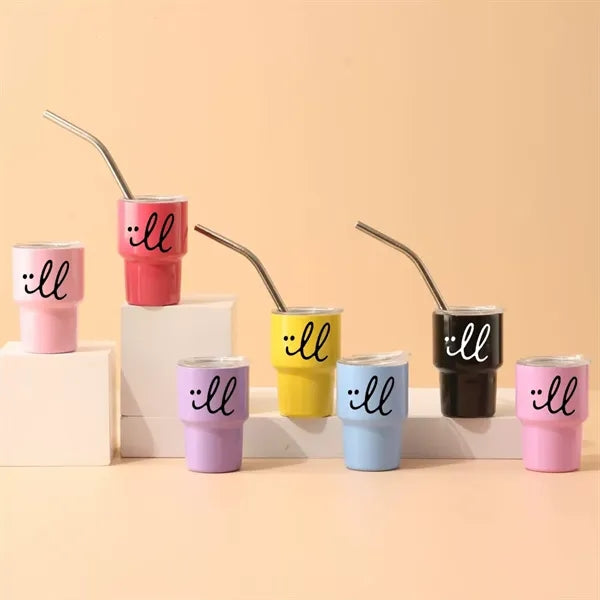 Small Tumblers with Lids and Straws